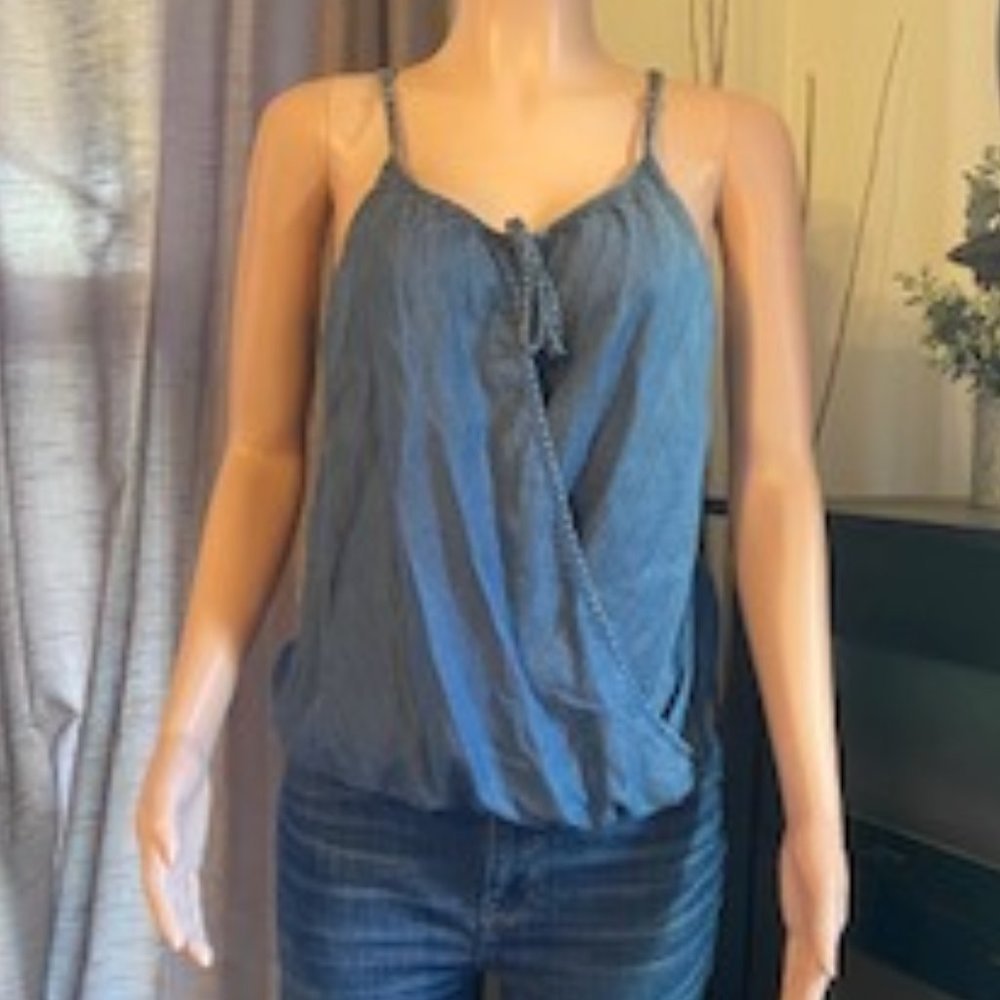 Lovestitch Strappy Chambray Tank Top